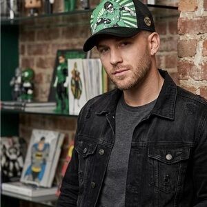 DC Black and Green Green Lantern Illustration Cap